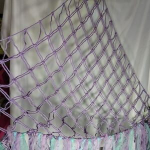 Pet Net Hammock Boho Stuffed Animal Hammock Organizer For Wall. Purple